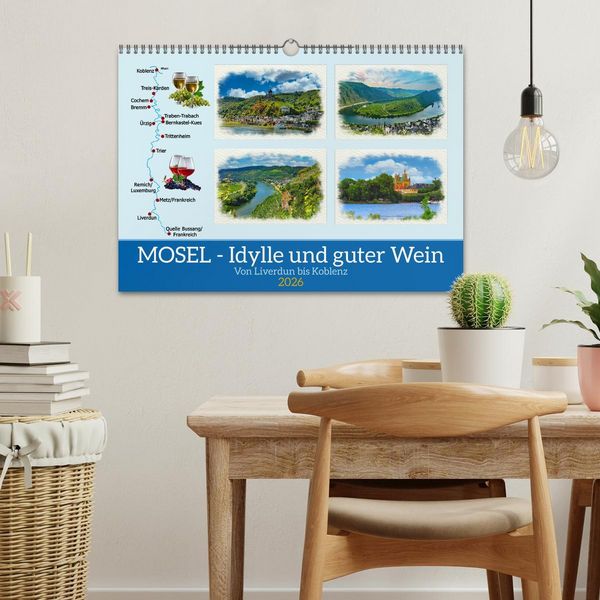 Produktbild: Mosel - Idylle und guter Wein (Wandkalender 2026 DIN A3 quer), CALVENDO Monatskalender