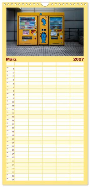 Produktbild: Familienplaner 2027 - Tokios bunte Automatenwelt mit 5 Spalten (Wandkalender, 21 x 45 cm) CALVENDO