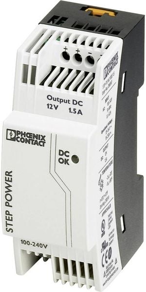 Phoenix Contact STEP-PS/1AC/12DC/1.5 Hutschienen-Netzteil (DIN-Rail)  12 V/DC 1.65 A 18 W Anzahl Ausgänge:1 x  Inhalt 1 