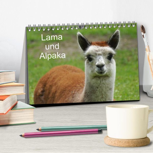 Produktbild: Lama und Alpaka (Tischkalender 2026 DIN A5 quer), CALVENDO Monatskalender