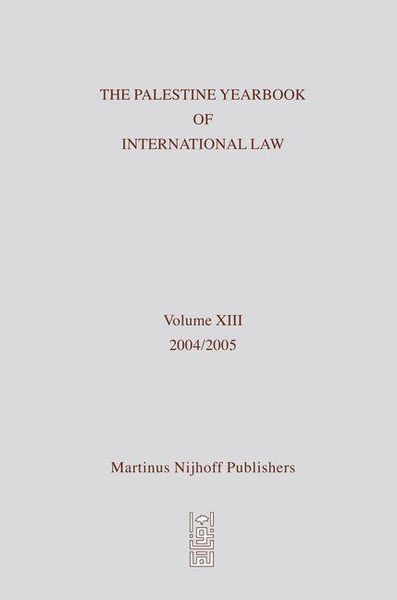 Produktbild: The Palestine Yearbook of International Law, Volume 13 (2004-2005)