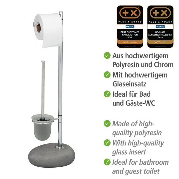 Produktbild: Stand WC-Garnitur Mod. Pebble Stone Grey, aus Polyresin