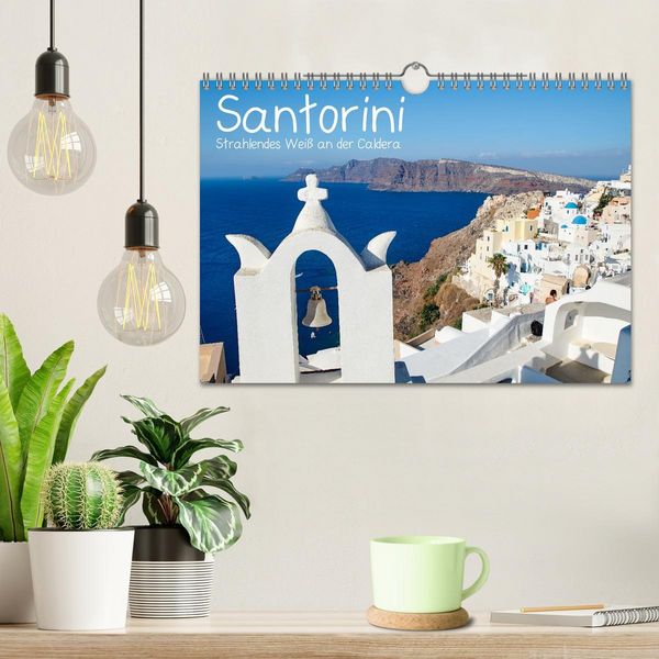 Produktbild: Santorini - Strahlendes Wei&szlig; an der Caldera (Wandkalender 2026 DIN A4 quer), CALVENDO Monatskalender