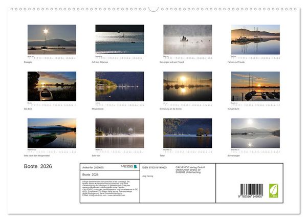 Produktbild: Boote 2026 (hochwertiger Premium Wandkalender 2026 DIN A2 quer), Kunstdruck in Hochglanz
