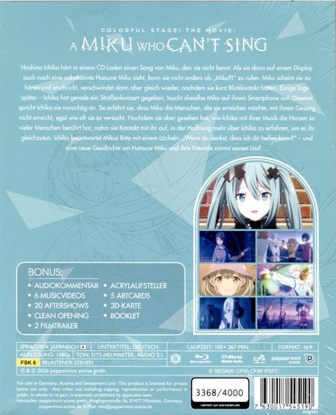 Produktbild: COLORFUL STAGE! The Movie: A Miku Who Can&rsquo;t Sing [2 BRs]