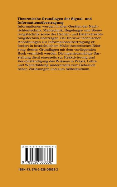 Produktbild: Theoretische Grundlagen der Signal- und Informations&uuml;bertragung