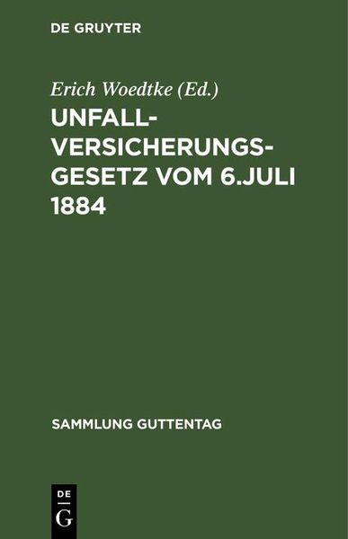 Produktbild: Unfallversicherungsgesetz vom 6. Juli 1884