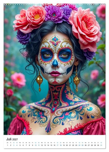 Produktbild: La Catrina - Poesie der Verg&auml;nglichkeit (hochwertiger Premium Wandkalender 2027 DIN A2 hoch), Kunstdruck in Hochglanz