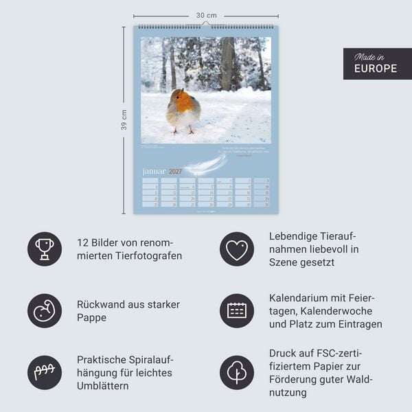 Produktbild: Heimische V&ouml;gel Kalender 2027
