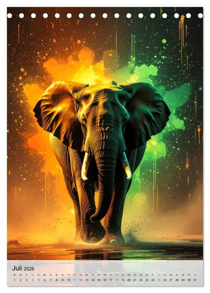 Produktbild: Neon Wildlife (Tischkalender 2026 DIN A5 hoch), CALVENDO Monatskalender