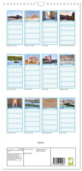 Produktbild: Familienplaner 2026 - &Auml;gypten mit 5 Spalten (Wandkalender, 21 x 45 cm) CALVENDO