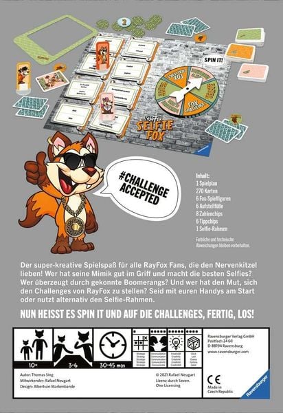 Produktbild: Ravensburger Familienspiel 27048 - SELFIE FOX - Partyspiel für 3-6 Spieler ab 10 Jahren