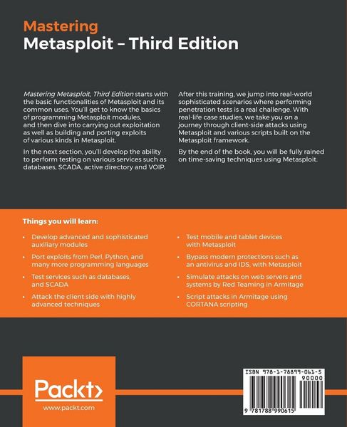 Produktbild: Mastering Metasploit - Third Edition