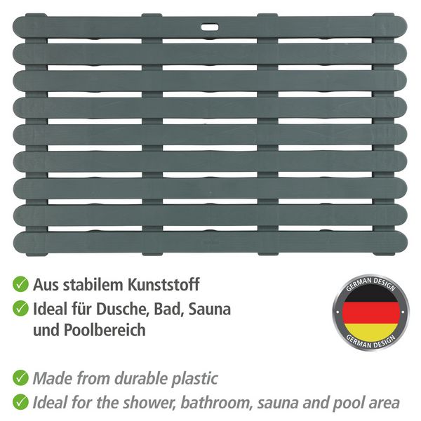 Produktbild: Badematte Mod. Indoor & Outdoor Grau, 50 x 80 cm, mit rutschhemmender Struktur