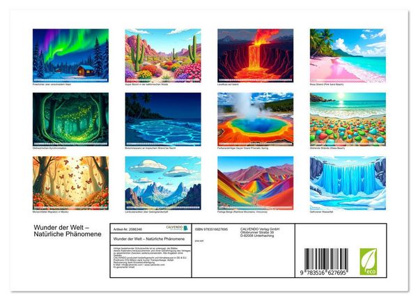 Produktbild: Wunder der Welt &ndash; Nat&uuml;rliche Ph&auml;nomene (Wandkalender 2026 DIN A4 quer), CALVENDO Monatskalender