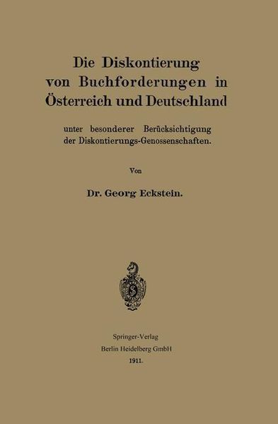 Produktbild: Die Diskontierung von Buchforderungen in &Ouml;sterreich und Deutschland unter besonderer Ber&uuml;cksichtigung der Diskontierungs-Genossenschaften