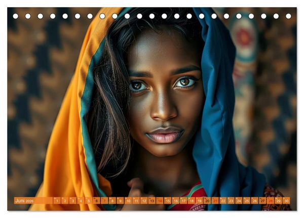 Produktbild: Farbenfrohe Portraits (Tischkalender 2026 DIN A5 quer), CALVENDO Monatskalender