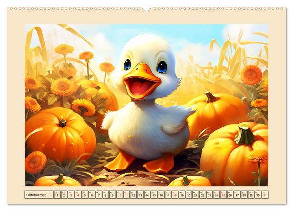Produktbild: Lustige Enten. Niedlich und farbenfroh (hochwertiger Premium Wandkalender 2026 DIN A2 quer), Kunstdruck in Hochglanz
