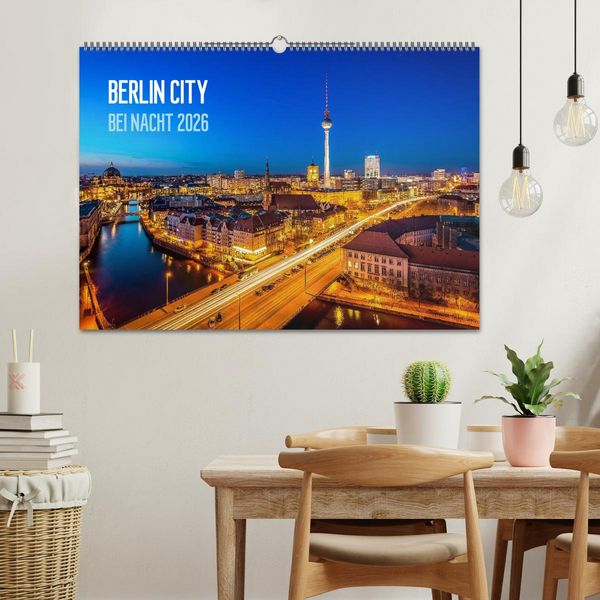 Produktbild: Berlin City bei Nacht (Wandkalender 2026 DIN A2 quer), CALVENDO Monatskalender