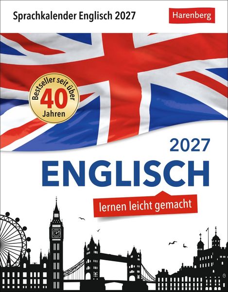Produktbild: Englisch Sprachkalender 2027 - Englisch lernen leicht gemacht - Tagesabrei&szlig;kalender