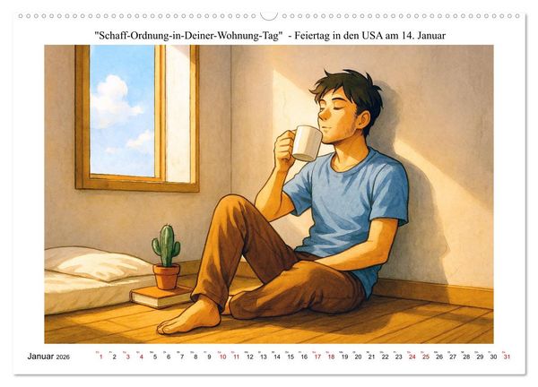 Produktbild: Kalender der kuriosen Feiertage (hochwertiger Premium Wandkalender 2026 DIN A2 quer), Kunstdruck in Hochglanz
