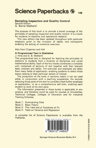Produktbild: Sampling Inspection and Quality Control