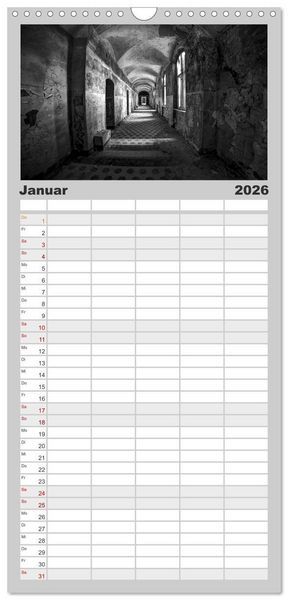 Produktbild: Familienplaner 2026 - Lost Beauty mit 5 Spalten (Wandkalender, 21 x 45 cm) CALVENDO