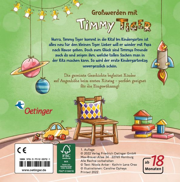 Produktbild: Timmy Tiger. Ich komme in die Kita!