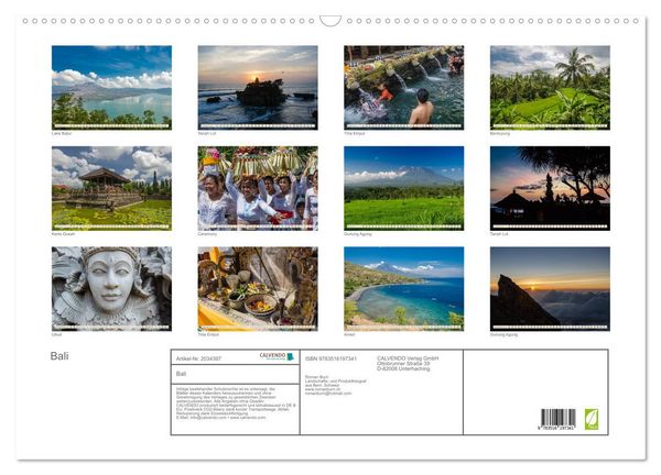 Produktbild: Bali (Wandkalender 2026 DIN A2 quer), CALVENDO Monatskalender