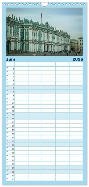 Produktbild: Familienplaner 2026 - Sankt Petersburg - "Venedig des Nordens" mit 5 Spalten (Wandkalender, 21 x 45 cm) CALVENDO