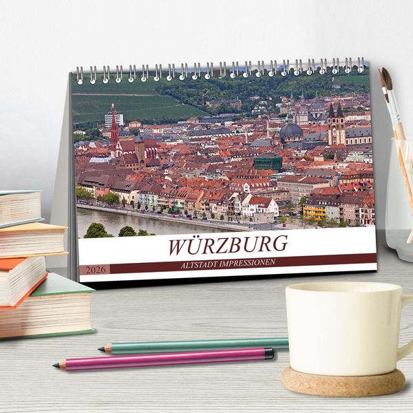 Produktbild: W&Uuml;RZBURG - ALTSTADT IMPRESSIONEN (Tischkalender 2026 DIN A5 quer), CALVENDO Monatskalender