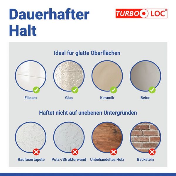 Produktbild: Turbo-Loc&reg; Duschabzieher Mod. Terni Jumbo, mit Haken, Befestigen ohne Bohren