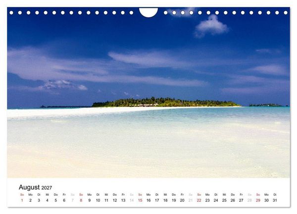 Produktbild: Malediven - Das Paradies im Indischen Ozean I (Wandkalender 2027 DIN A4 quer), CALVENDO Monatskalender