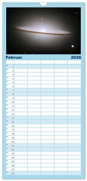 Produktbild: Familienplaner 2026 - Der Weltraum. Gasnebel und Galaxien mit 5 Spalten (Wandkalender, 21 x 45 cm) CALVENDO