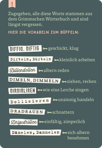 Produktbild: Das gro&szlig;e Quiz der vergessenen W&ouml;rter