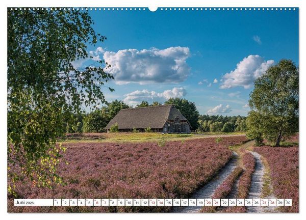 Produktbild: L&uuml;neburger Heide: Die Nordheide (hochwertiger Premium Wandkalender 2026 DIN A2 quer), Kunstdruck in Hochglanz