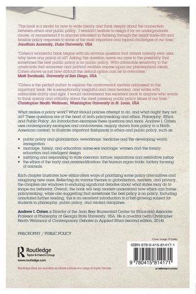 Produktbild: Philosophy, Ethics, and Public Policy