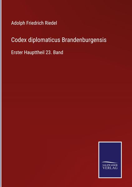Produktbild: Codex diplomaticus Brandenburgensis