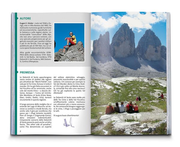 Produktbild: KOMPASS guida escursionistica Dolomiti di Sesto, Parco Naturale Tre Cime, 50 itinerari