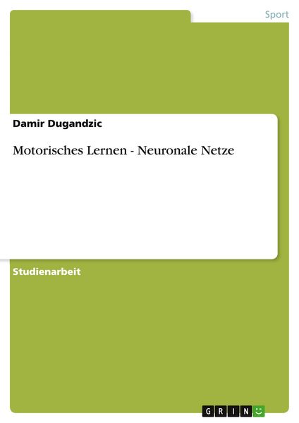 Produktbild: Motorisches Lernen - Neuronale Netze