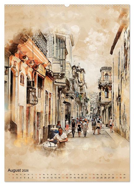 Produktbild: Cuba Retro Kalender (Wandkalender 2026 DIN A2 hoch), CALVENDO Monatskalender