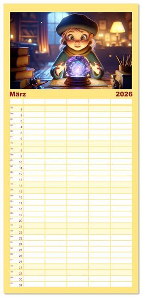 Produktbild: Familienplaner 2026 - Hexenwelten: Ein Jahr voller Magie und Mysterien mit 5 Spalten (Wandkalender, 21 x 45 cm) CALVENDO