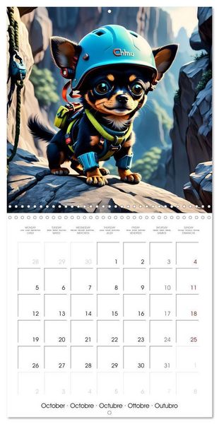 Produktbild: Outdoor adventure with an AI-Chihuahua (Wall Calendar 2026 12 &times; 12 Inch) CALVENDO 12 Month Wall Calendar