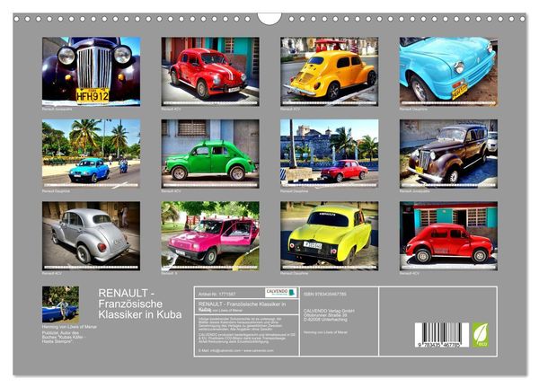 Produktbild: RENAULT - Franz&ouml;sische Klassiker in Kuba (Wandkalender 2025 DIN A3 quer), CALVENDO Monatskalender