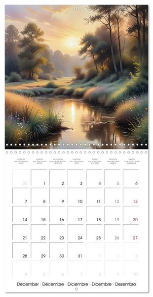 Produktbild: Paysages et jardins &ndash; Aquarelles impressionnistes (Calendrier mural carr&eacute; 2026 30x30 cm) Calendrier double avec une page pour vos prises de notes