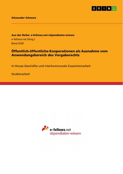Produktbild: &Ouml;ffentlich-&ouml;ffentliche Kooperationen als Ausnahme vom Anwendungsbereich des Vergaberechts