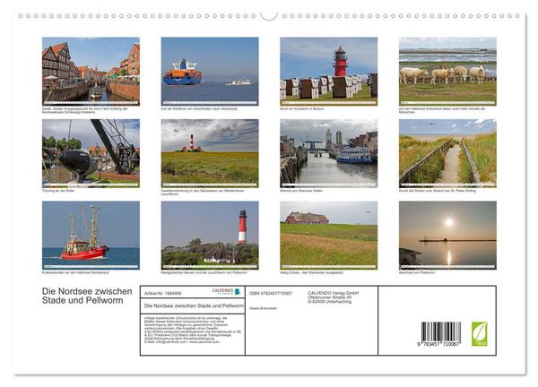 Produktbild: Die Nordsee zwischen Stade und Pellworm (hochwertiger Premium Wandkalender 2026 DIN A2 quer), Kunstdruck in Hochglanz