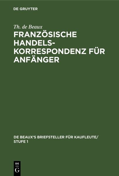 Produktbild: Franz&ouml;sische Handelskorrespondenz f&uuml;r Anf&auml;nger