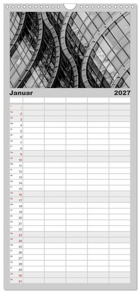 Produktbild: Familienplaner 2027 - Architektur - Fassaden im Detail 2027 mit 5 Spalten (Wandkalender, 21 x 45 cm) CALVENDO