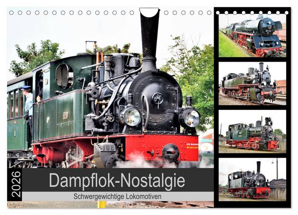Produktbild: Dampflok-Nostalgie - 2026 schwergewichtige Lokomotiven (Wandkalender 2026 DIN A4 quer), CALVENDO Monatskalender